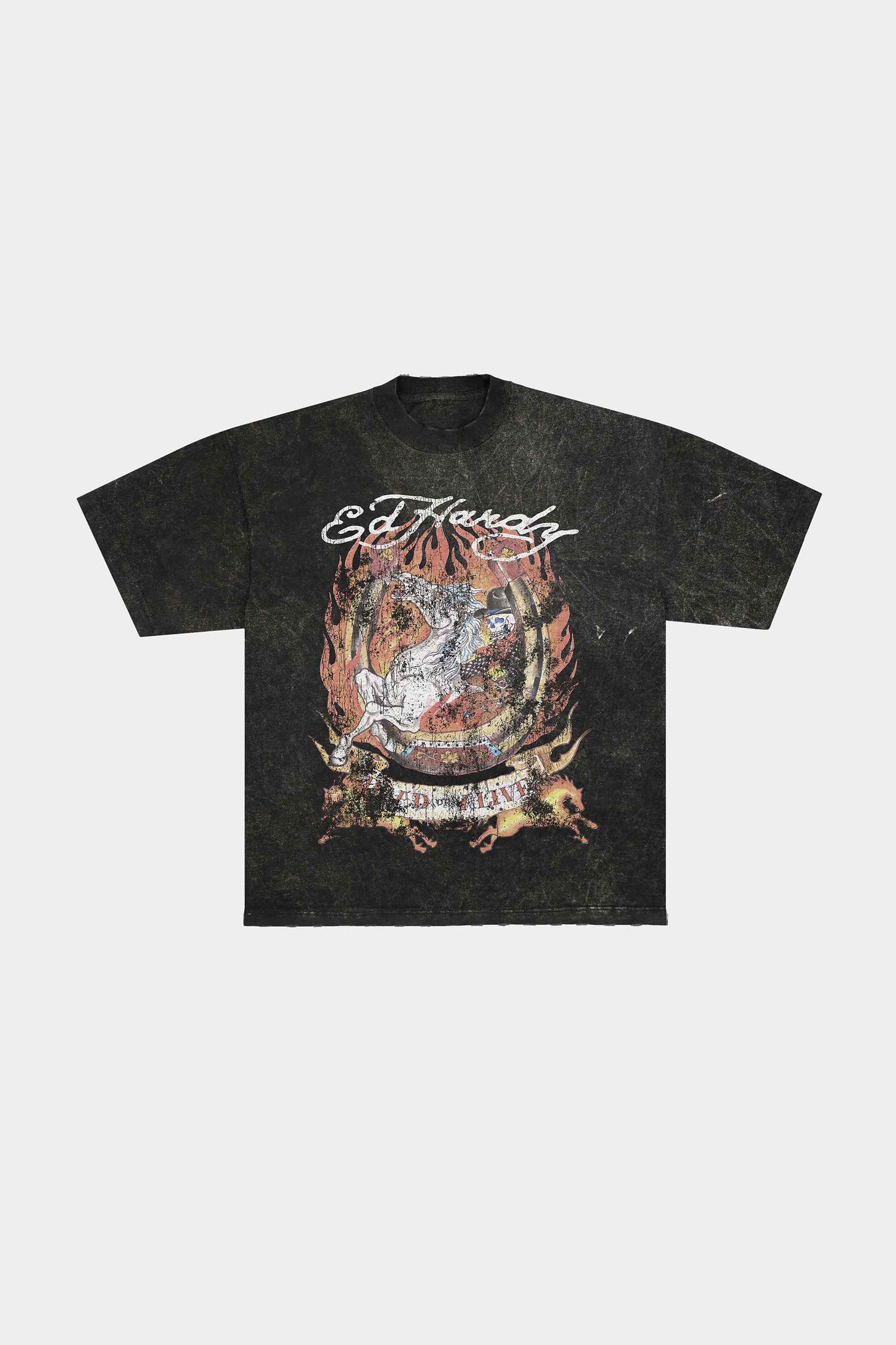 Camiseta Ed Hardy x Matuê Horse (Stoned Black)