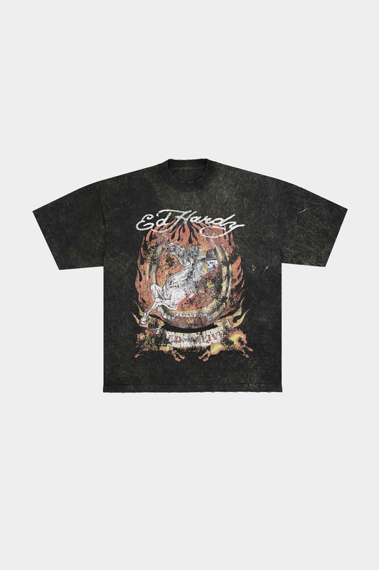 Camiseta Ed Hardy x Matuê Horse (Stoned Black)