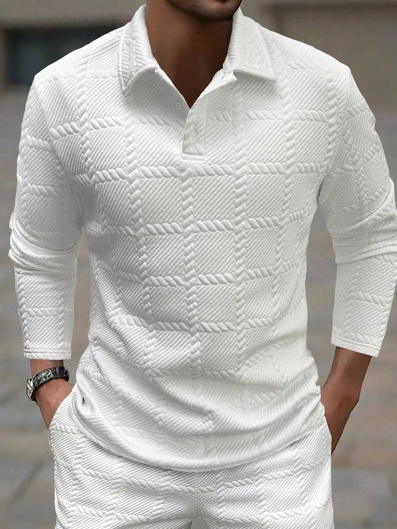 Camisa Polo de Manga Longa Casual