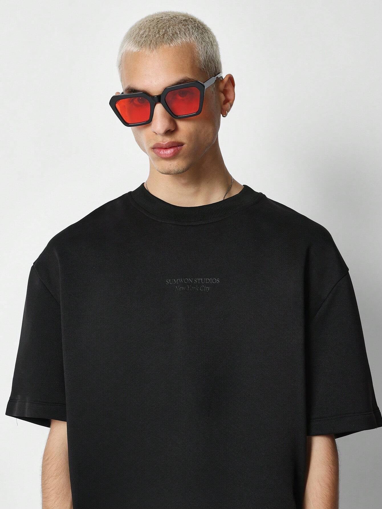 Camiseta SUMWON de Manga Curta Textura Gravada