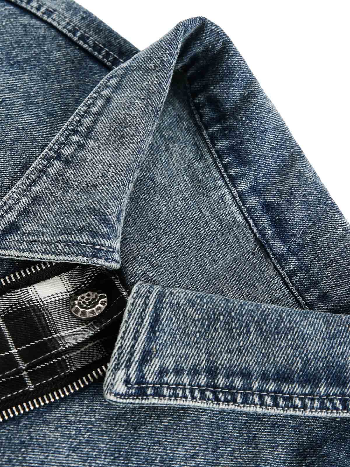 JAQUETA DISTRESSED PATCHWORK DENIM