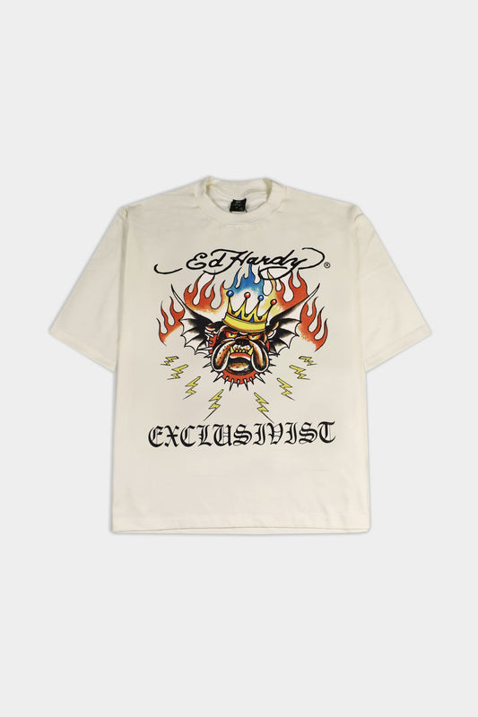 Camiseta Exclusivist (1OF1) X Ed Hardy 4 Da Big Dawgs Only (Off White)