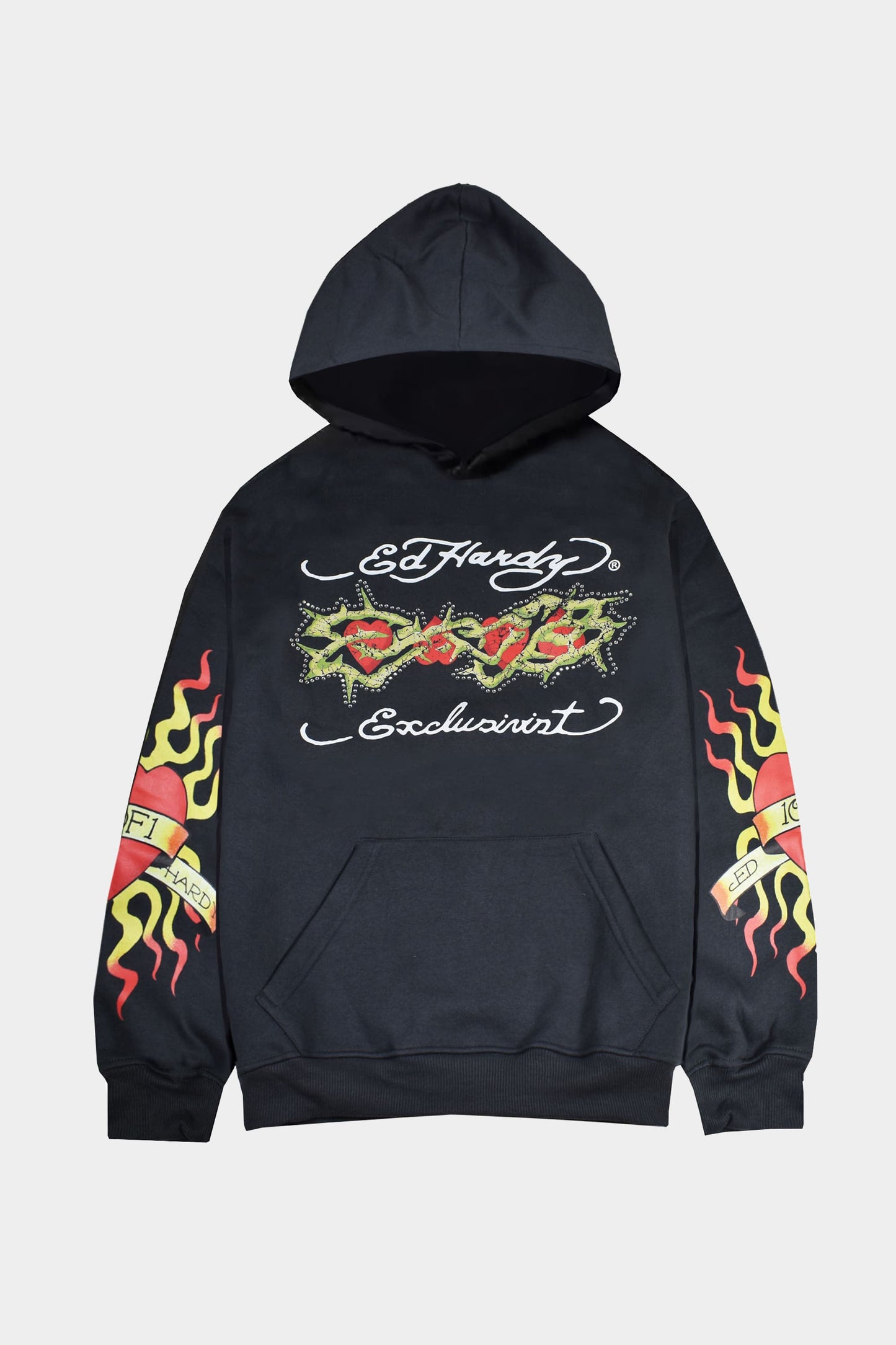 Moletom Exclusivist (1OF1) X Ed Hardy Protected Hearts (Grey)