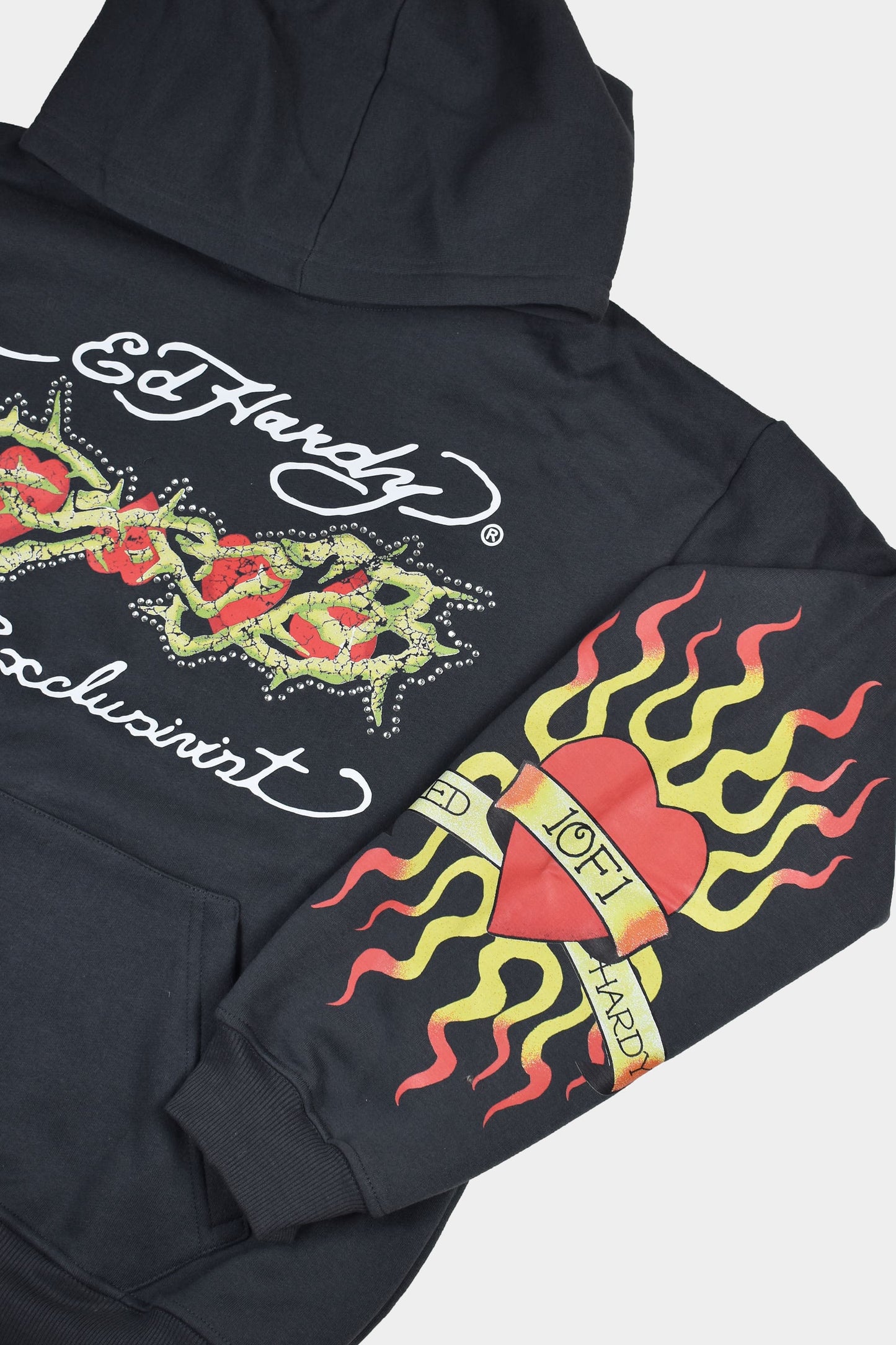 Moletom Exclusivist (1OF1) X Ed Hardy Protected Hearts (Grey)