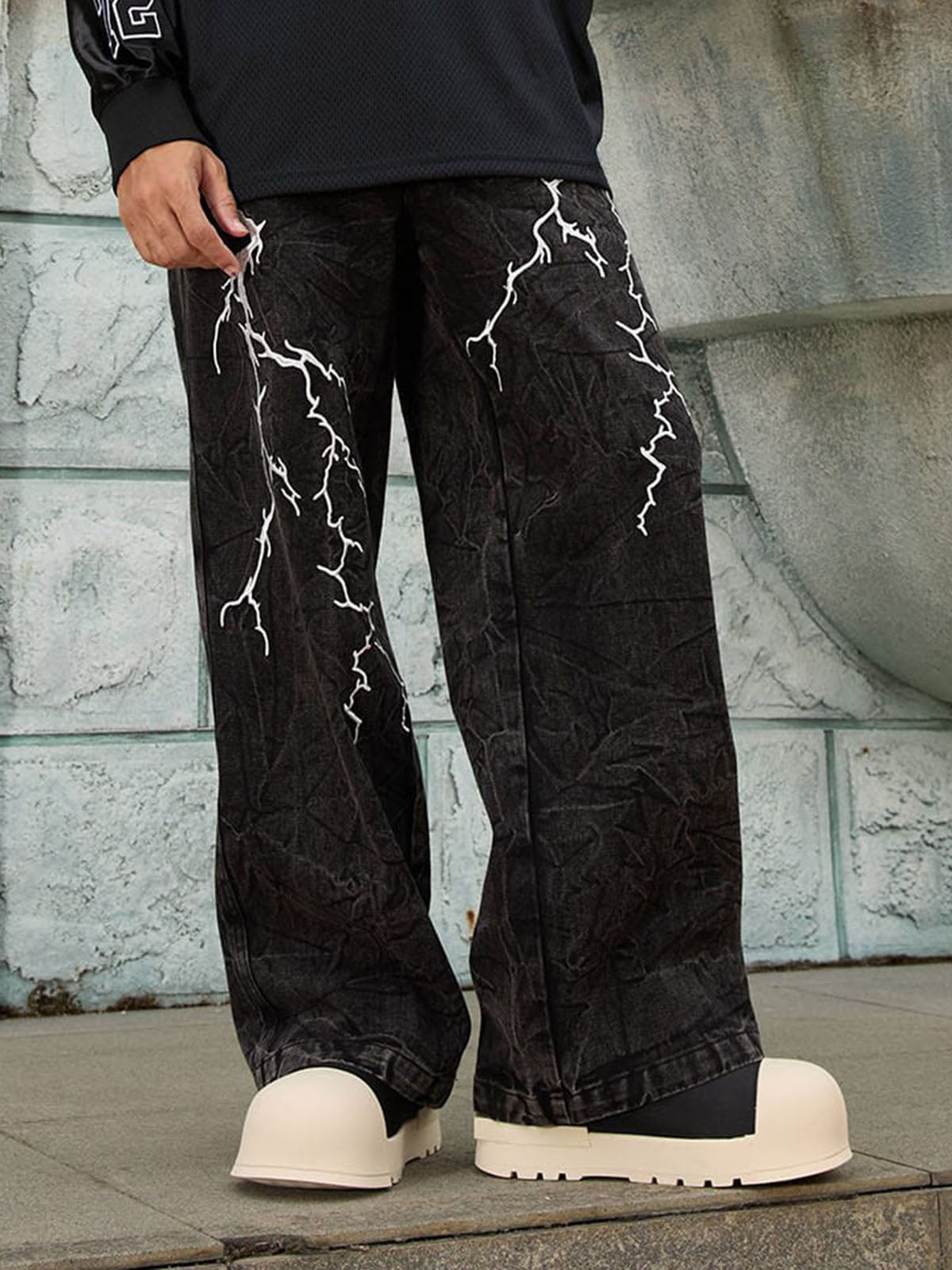 Calça High Street Hip-hop Distressed