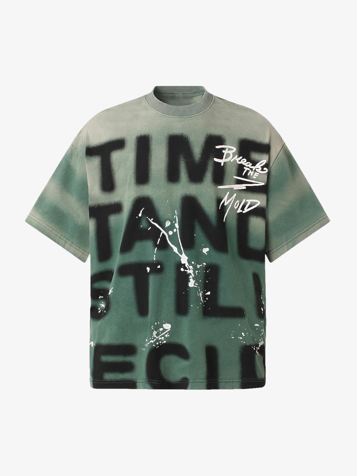 Camiseta Oversized Ink Splash Letter