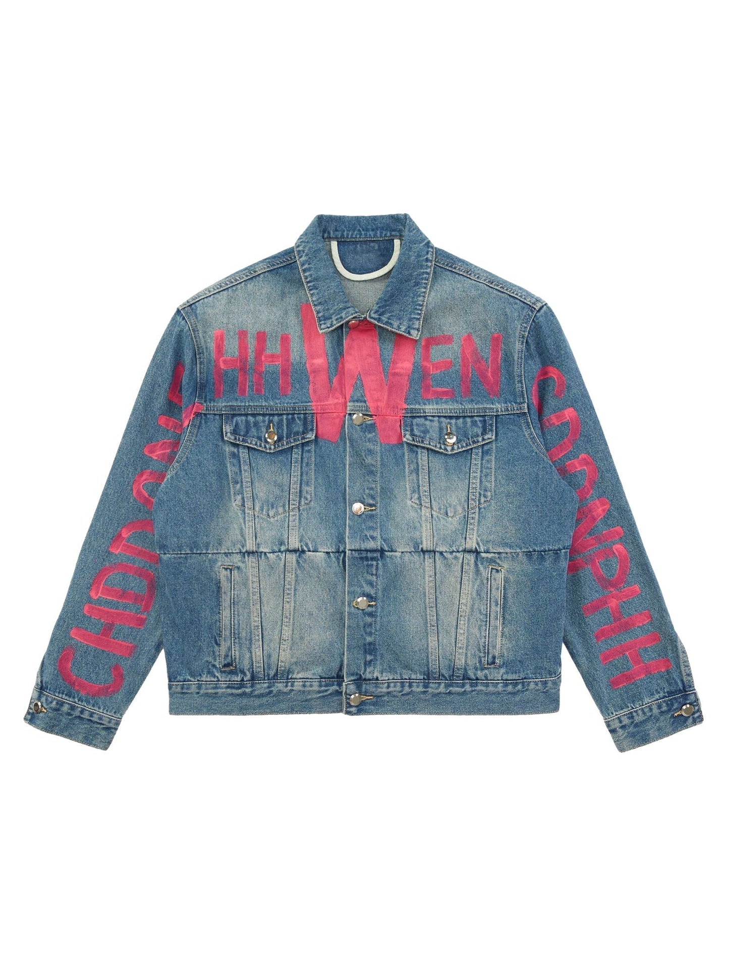 JAQUETA DISTRESSED GRAFFITI DENIM