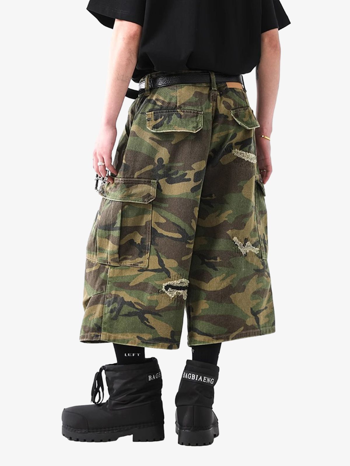 Shorts Retro Ripped Camouflage Cropped