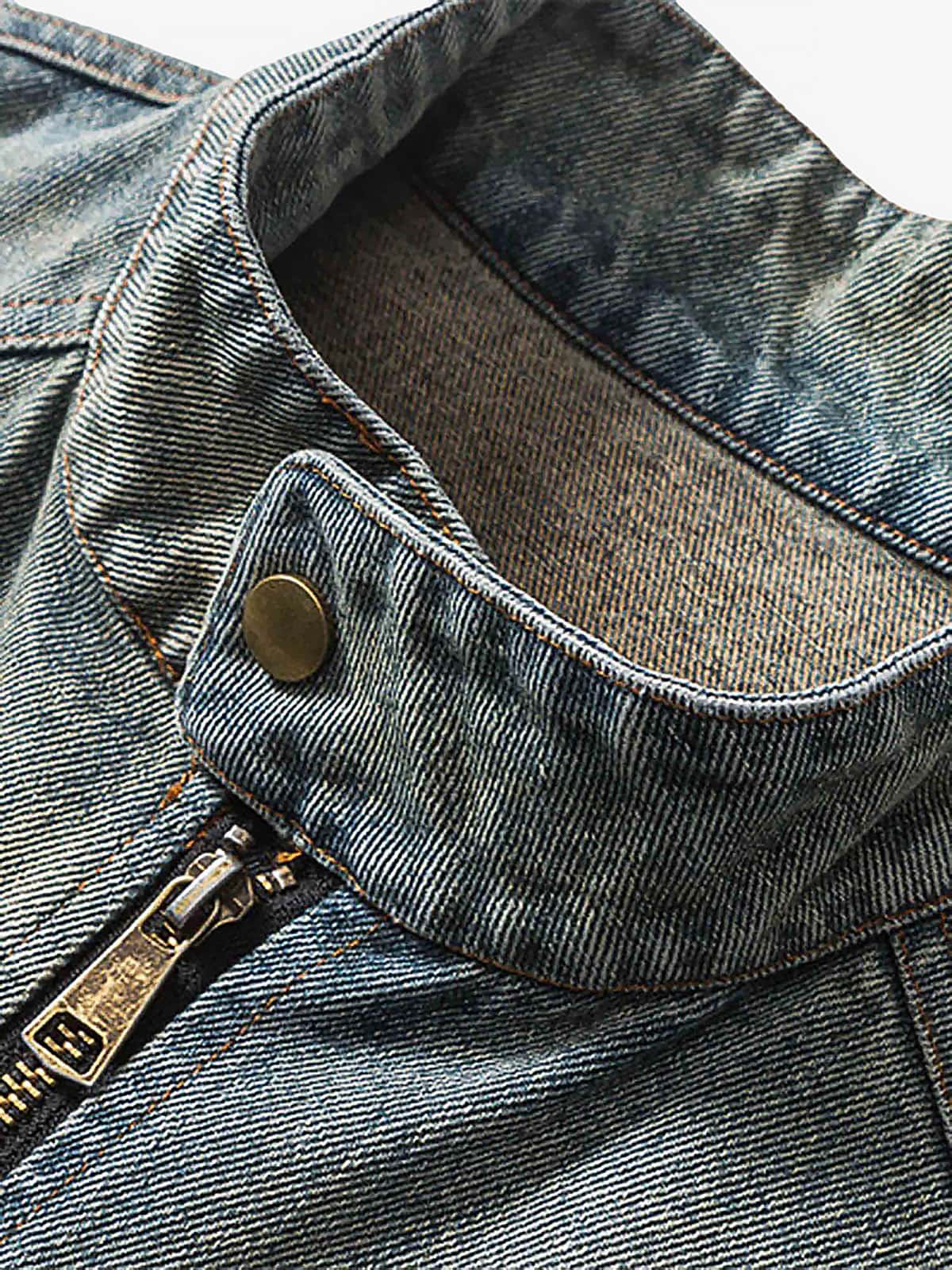 Jaqueta Embroidered Do-over Denim Jacket - 1911