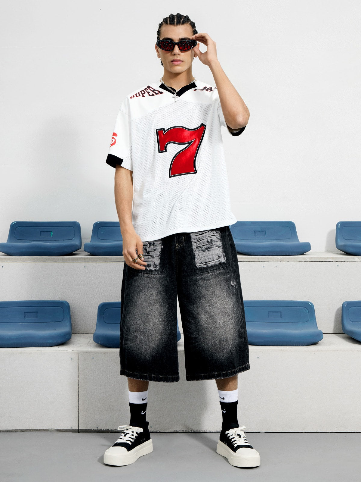 Camiseta Contrast Color Jersey S7ven White