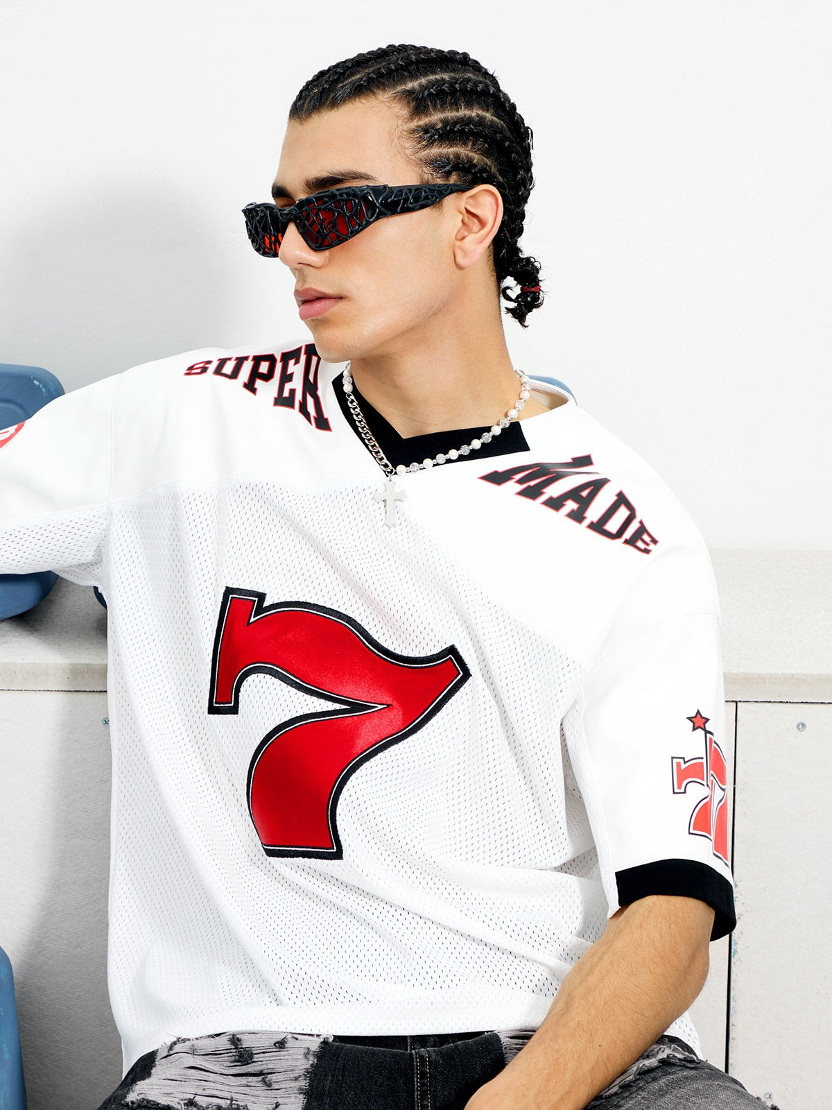 Camiseta Contrast Color Jersey S7ven White