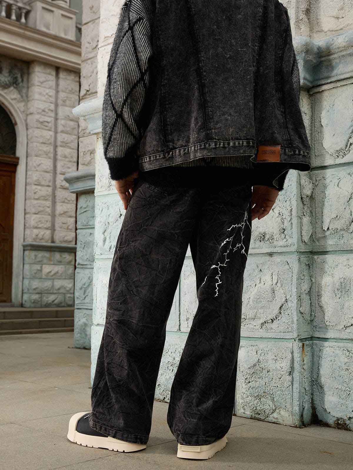 Calça High Street Hip-hop Distressed