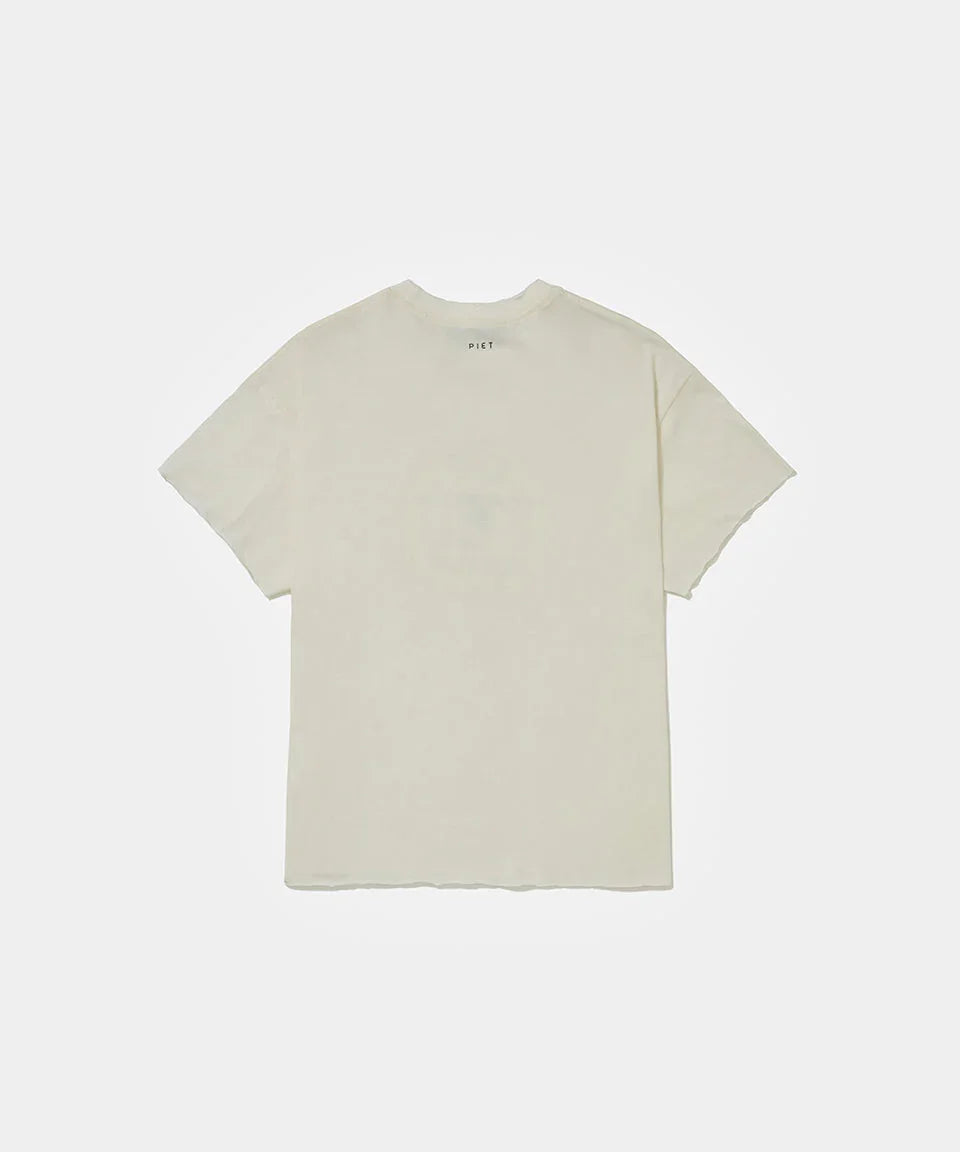 Fair Play Raw Edge T-shirt  Bone White