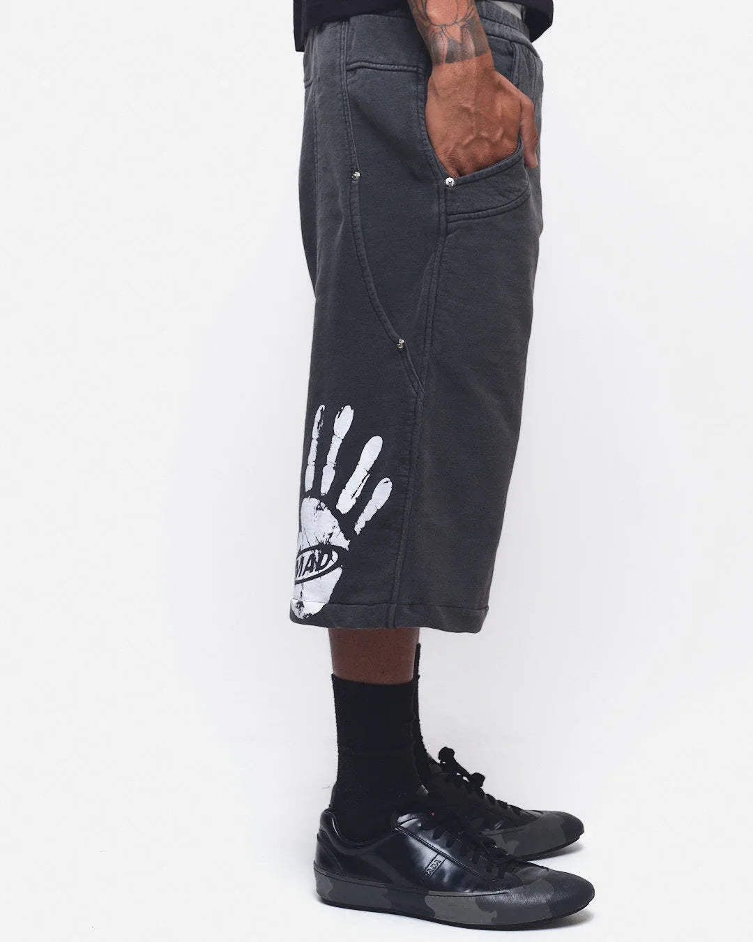 BERMUDA MOLETINHO DOUBLE HAND BLACK