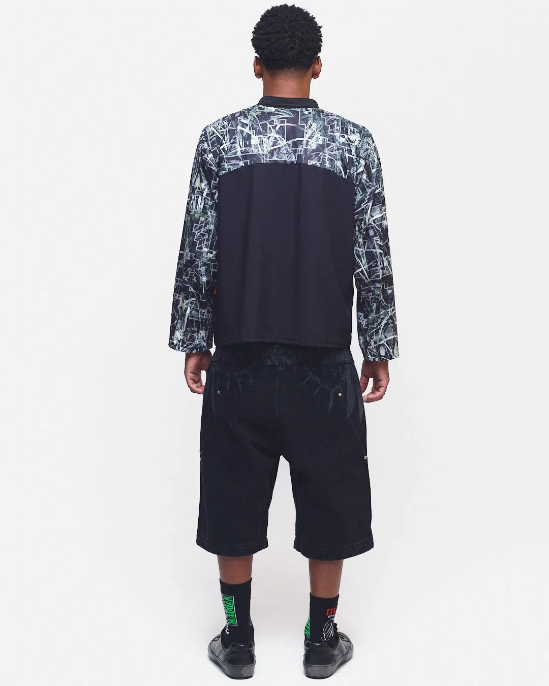 BERMUDA CURVED TRIBAL DENIM
