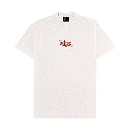 TEE OFF WHITE RED LOGO
